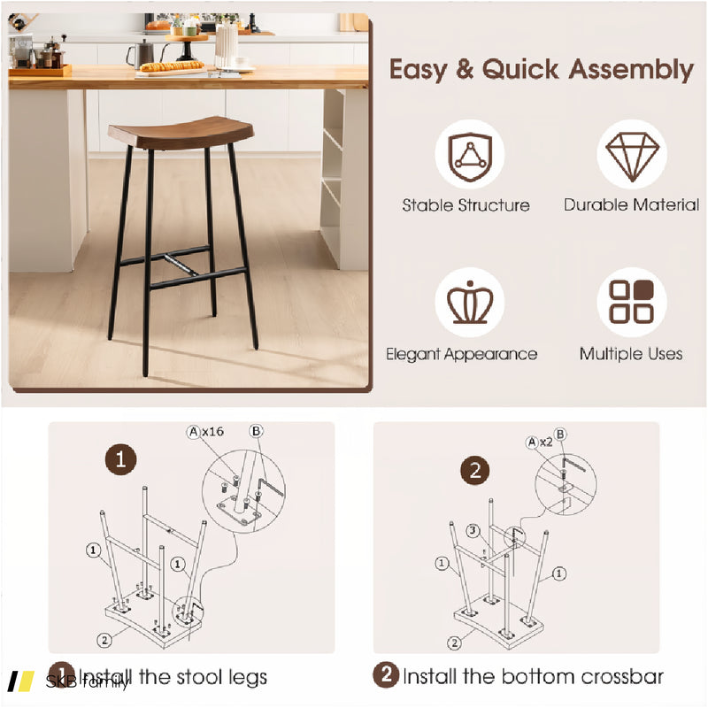 Industrial Saddle Bar Stool With Metal Legs 240615-229372