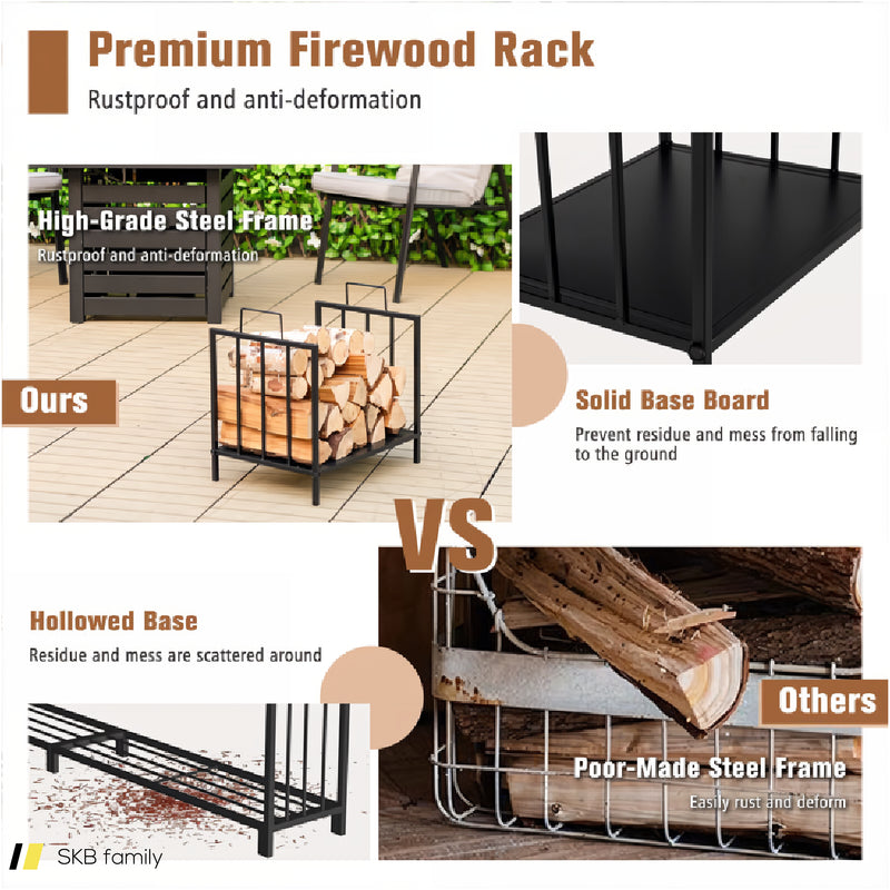 Decorative Steel Firewood Log Holder With Handle 240615-229381