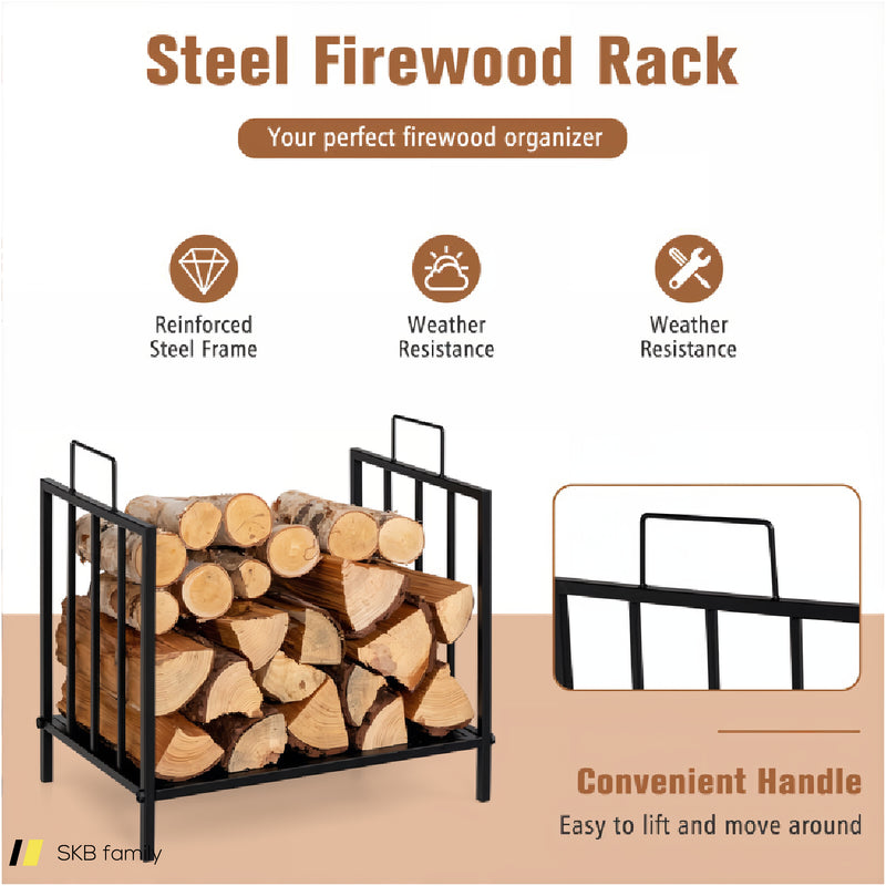 Decorative Steel Firewood Log Holder With Handle 240615-229381