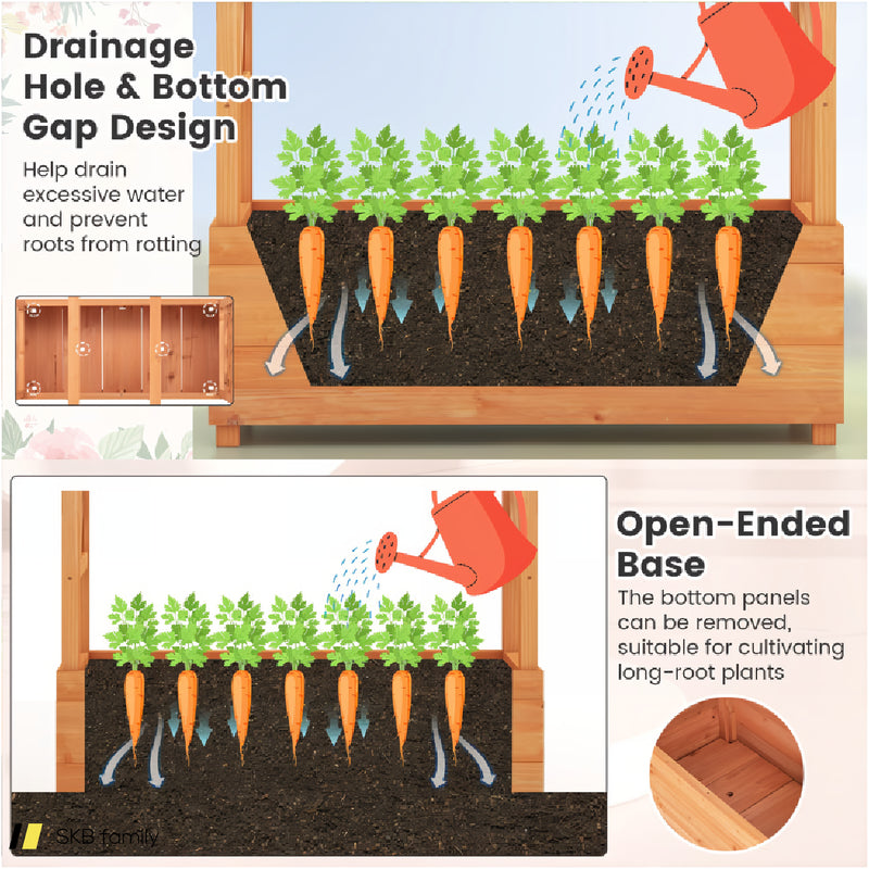 Raised Garden Bed With Arch Trellis 240615-229382