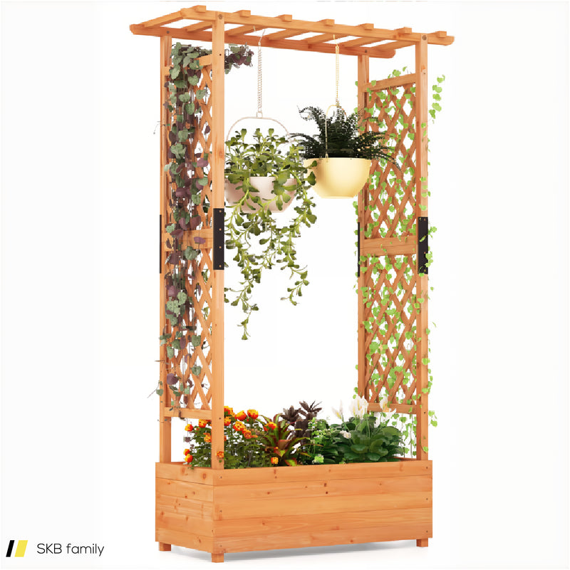 Raised Garden Bed With Arch Trellis 240615-229382