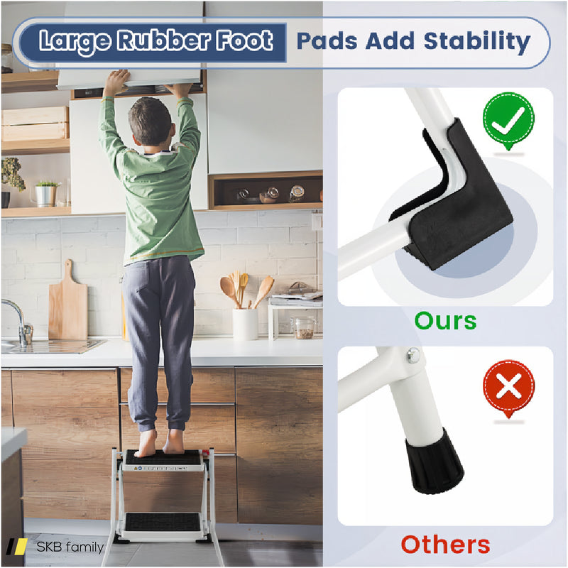 Folding 2 Step Ladder Wiht Anti-Slip Pedal And Large Foot Pads 240615-229383