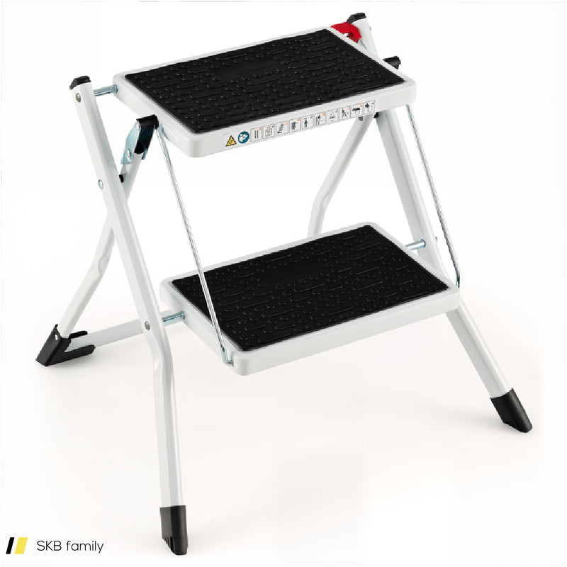 Folding 2 Step Ladder Wiht Anti-Slip Pedal And Large Foot Pads 240615-229383