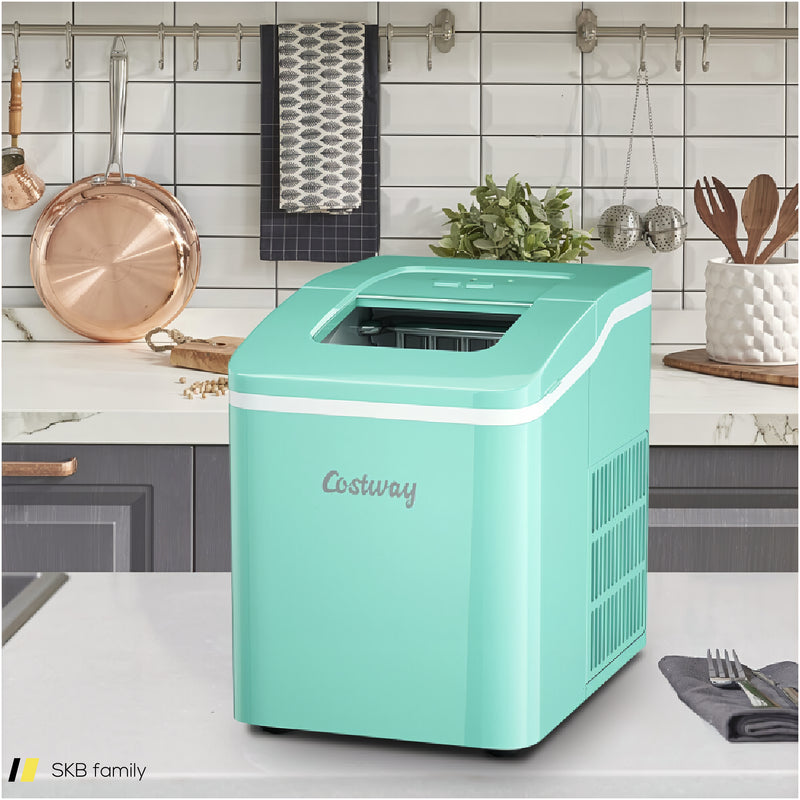 26lbs/24h Portable Countertop Ice Maker Machine With Scoop 240615-229386