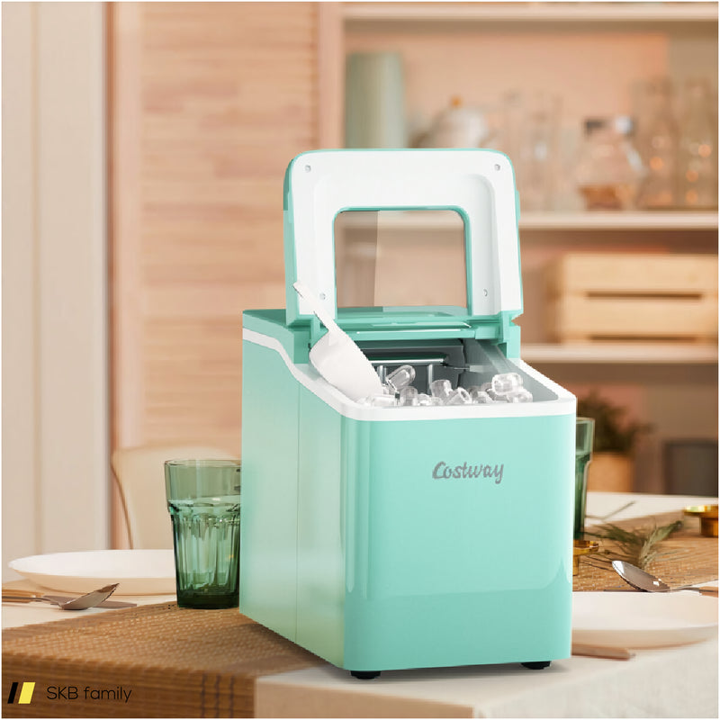 26lbs/24h Portable Countertop Ice Maker Machine With Scoop 240615-229386