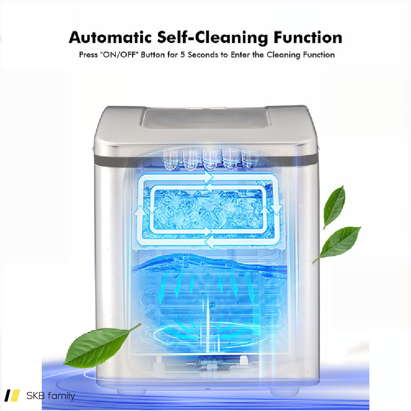 26lbs/24h Portable Countertop Ice Maker Machine With Scoop 240615-229386