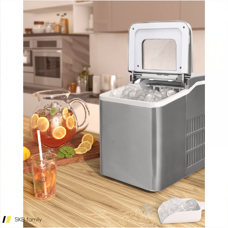 26lbs/24h Portable Countertop Ice Maker Machine With Scoop 240615-229386