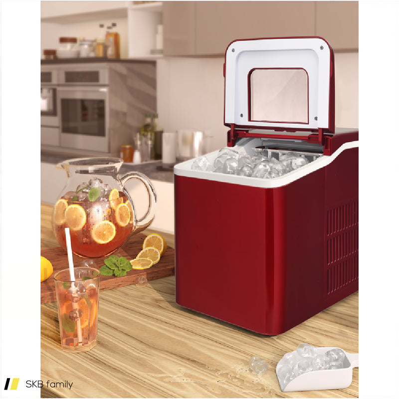 26lbs/24h Portable Countertop Ice Maker Machine With Scoop 240615-229386