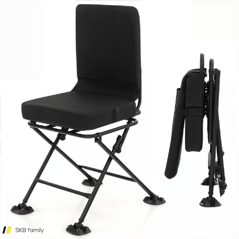 Swivel Folding Chair With Backrest And Padded Cushion 240615-229391