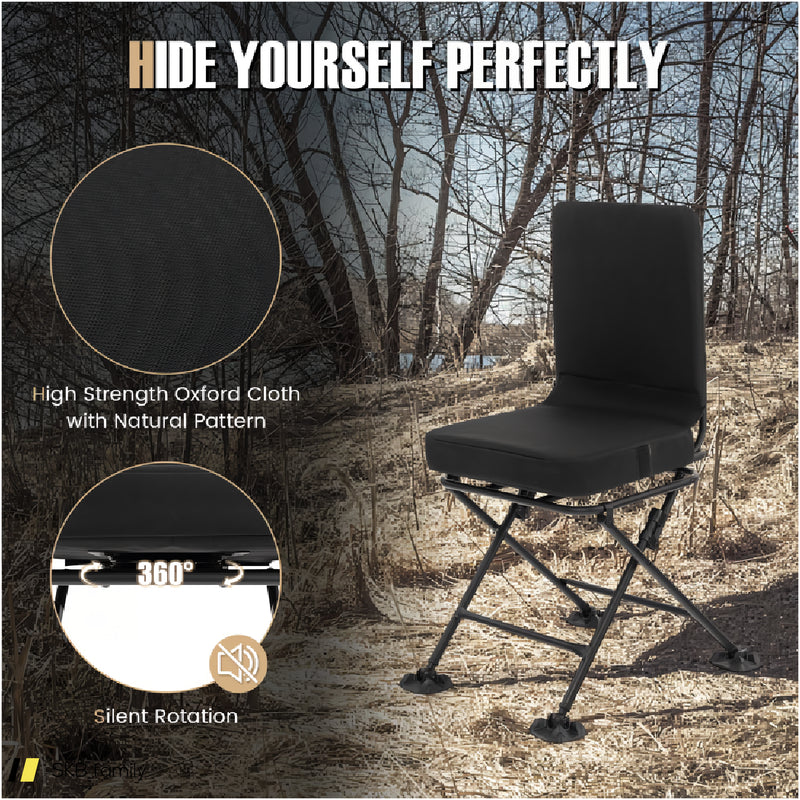 Swivel Folding Chair With Backrest And Padded Cushion 240615-229391