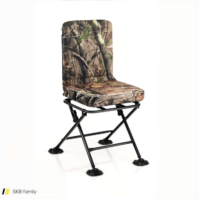 Swivel Folding Chair With Backrest And Padded Cushion 240615-229391