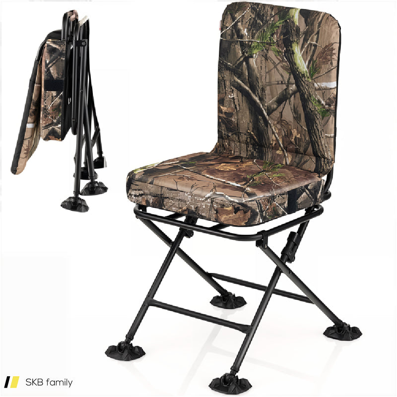 Swivel Folding Chair With Backrest And Padded Cushion 240615-229391