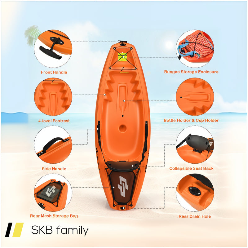 6 Feet Youth Kids Kayak With Bonus Paddle And Folding Backrest For Kid Over 5 240615-229396