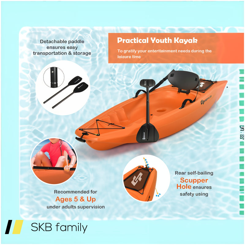 6 Feet Youth Kids Kayak With Bonus Paddle And Folding Backrest For Kid Over 5 240615-229396