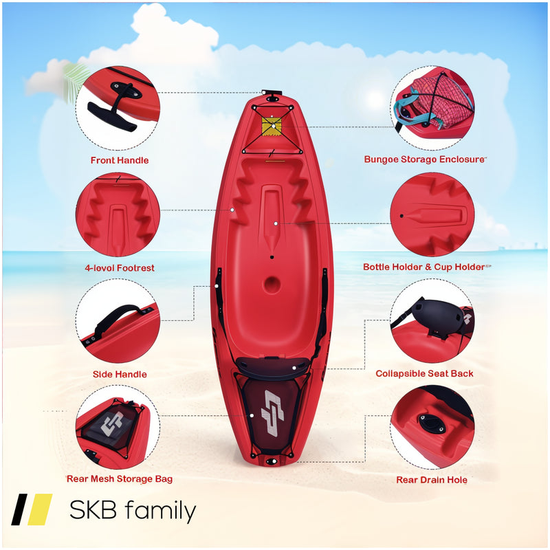 6 Feet Youth Kids Kayak With Bonus Paddle And Folding Backrest For Kid Over 5 240615-229396