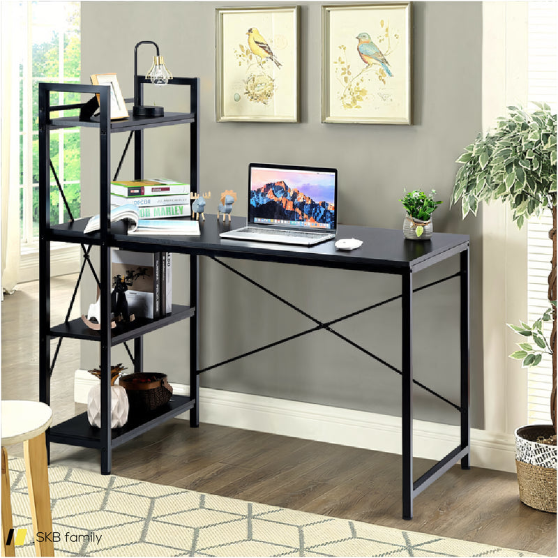 47.5 Inch Writing Study Computer Desk With 4-Tier Shelves 240615-229397