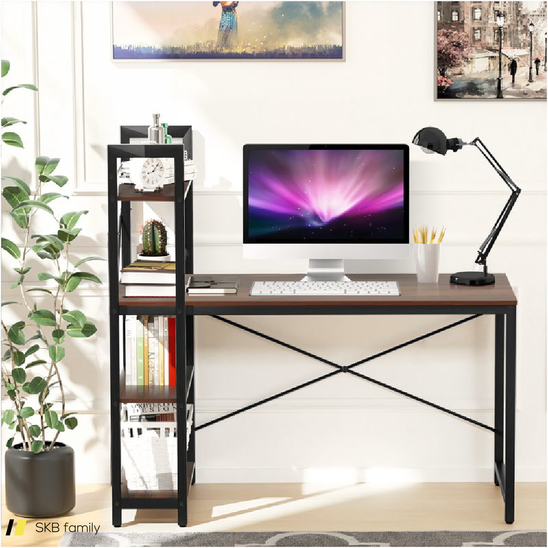 47.5 Inch Writing Study Computer Desk With 4-Tier Shelves 240615-229397