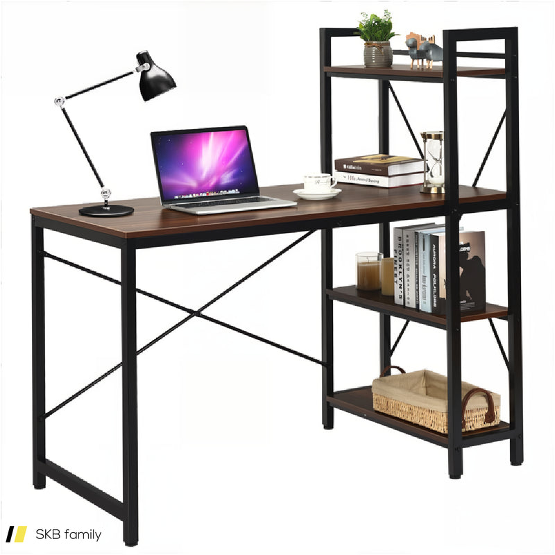 47.5 Inch Writing Study Computer Desk With 4-Tier Shelves 240615-229397