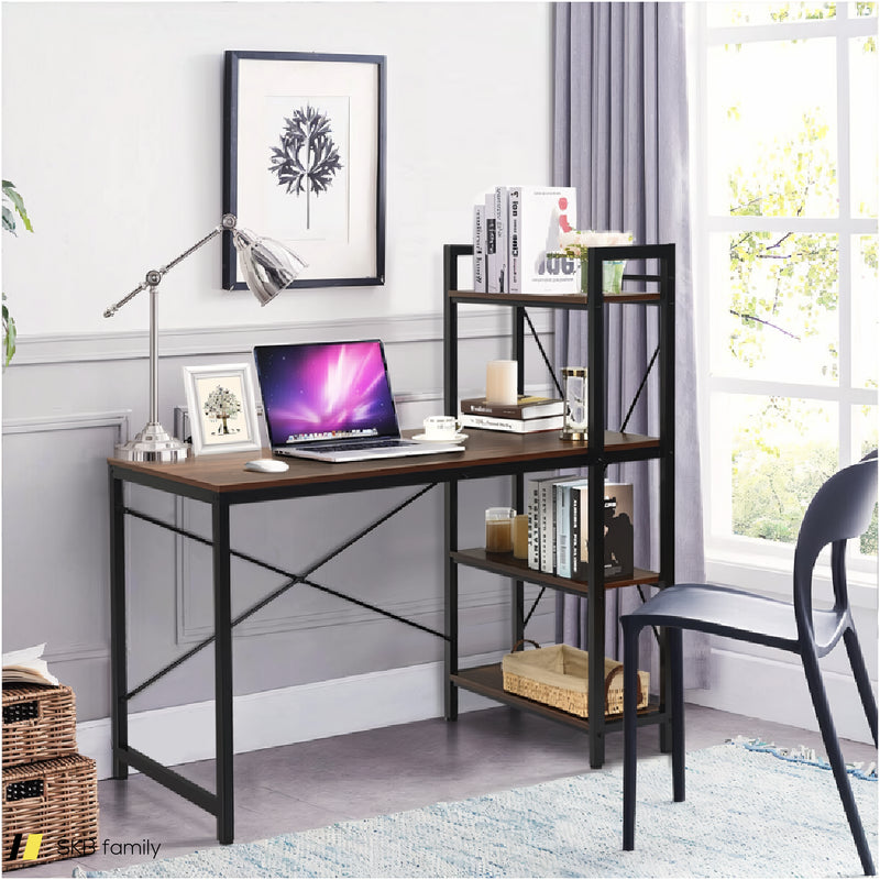 47.5 Inch Writing Study Computer Desk With 4-Tier Shelves 240615-229397