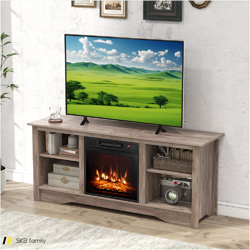 Tv Stand For Up To 65&Quot; Flat Screen Tvs With Adjustable Shelves For 18&Quot; Electric Fireplace (Not Included) 240615-229400