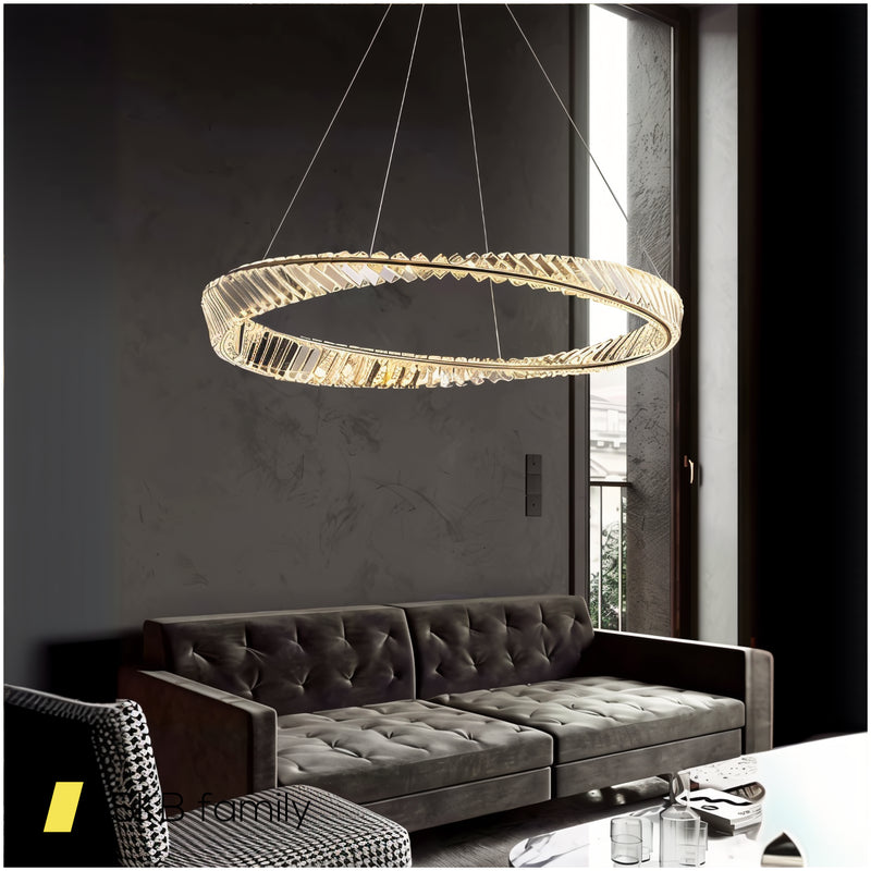 **Chandelier Gold Crystal Circle 240514-230120**"