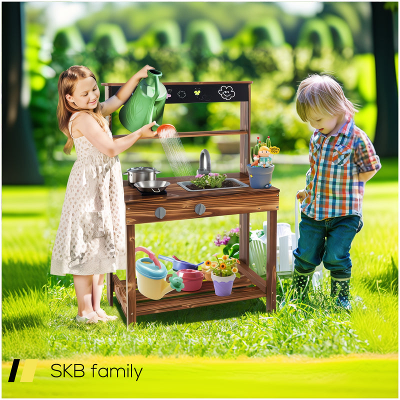 Outdoor Mud Kitchen For Kids With Rotatable Faucet And Removable Sink 240615-230175