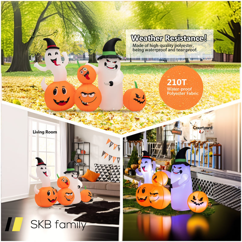 6 Feet Halloween Inflatable Pumpkins And Ghosts With Led Lights 240615-230177