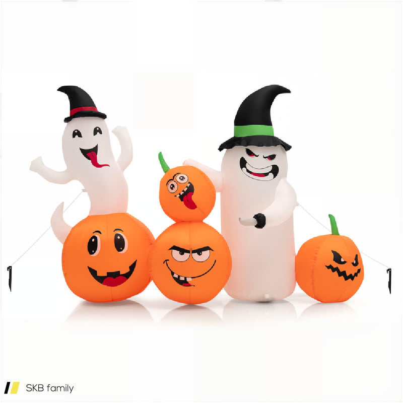 6 Feet Halloween Inflatable Pumpkins And Ghosts With Led Lights 240615-230177