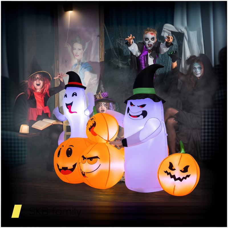 6 Feet Halloween Inflatable Pumpkins And Ghosts With Led Lights 240615-230177