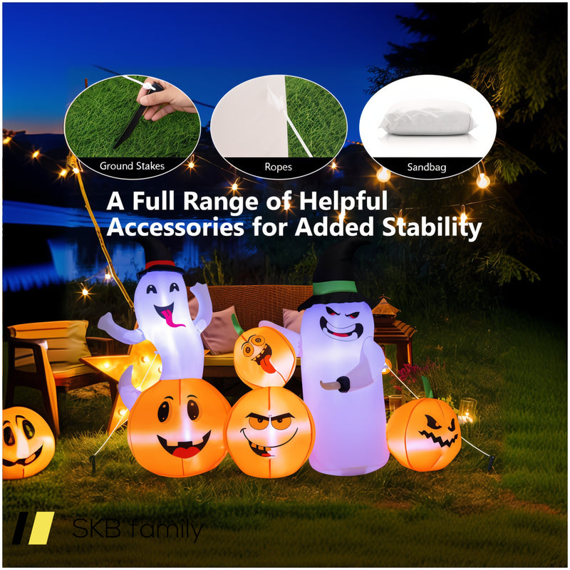 6 Feet Halloween Inflatable Pumpkins And Ghosts With Led Lights 240615-230177