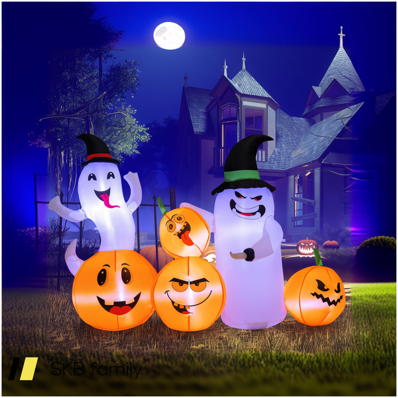 6 Feet Halloween Inflatable Pumpkins And Ghosts With Led Lights 240615-230177