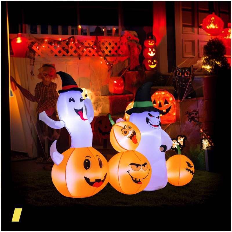 6 Feet Halloween Inflatable Pumpkins And Ghosts With Led Lights 240615-230177