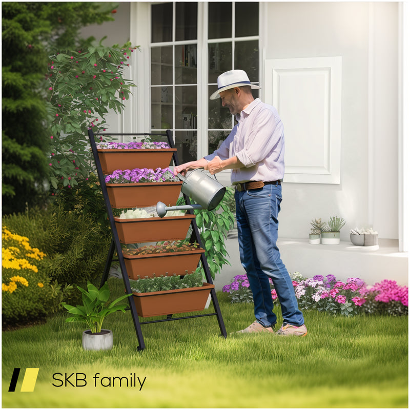 5-Tier Vertical Raised Garden Bed With Wheels And Container Boxes 240615-230181