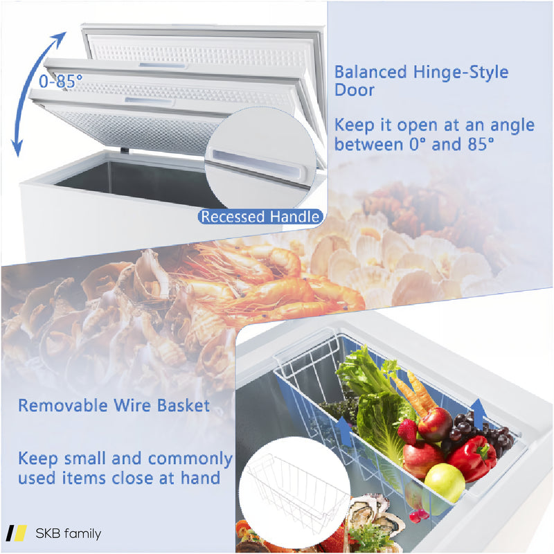 Compact Deep Freezer With 7-Level Adjustable Temperature And Removable Basket 240615-230185