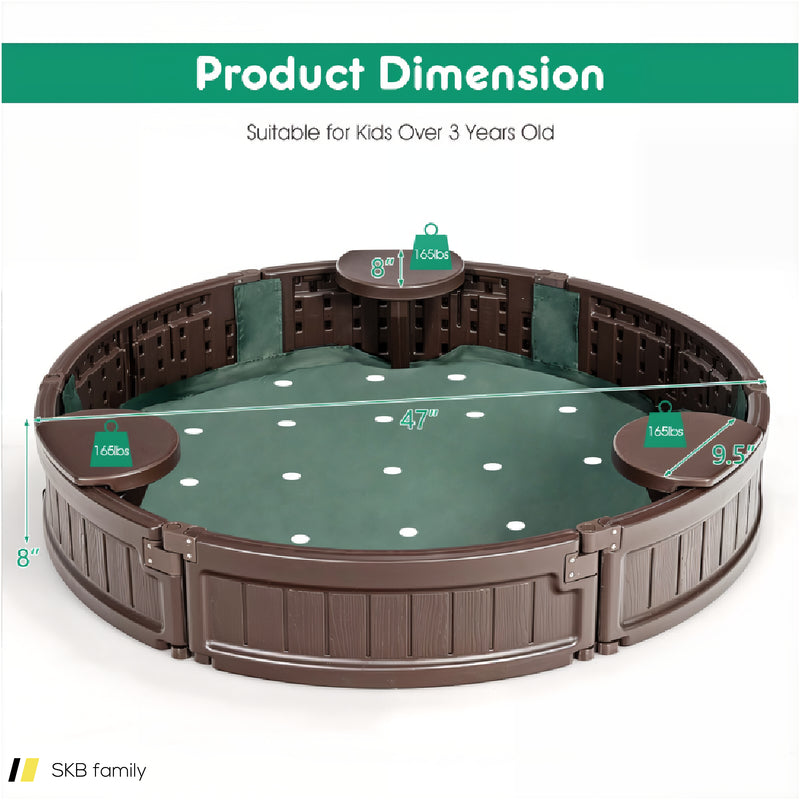 Sandbox With Built-In Corner Seat And Cover 240615-230186