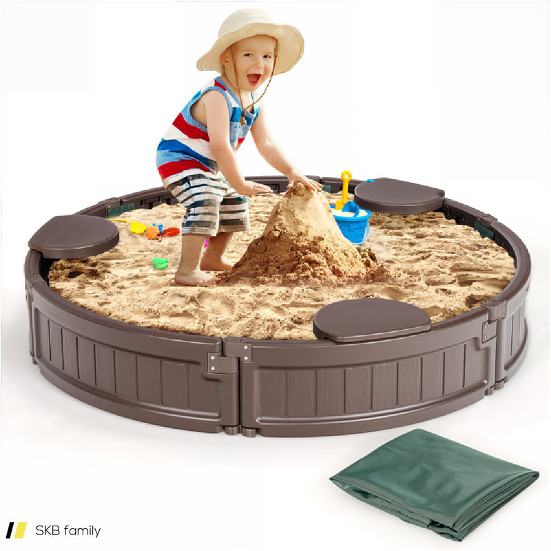 Sandbox With Built-In Corner Seat And Cover 240615-230186