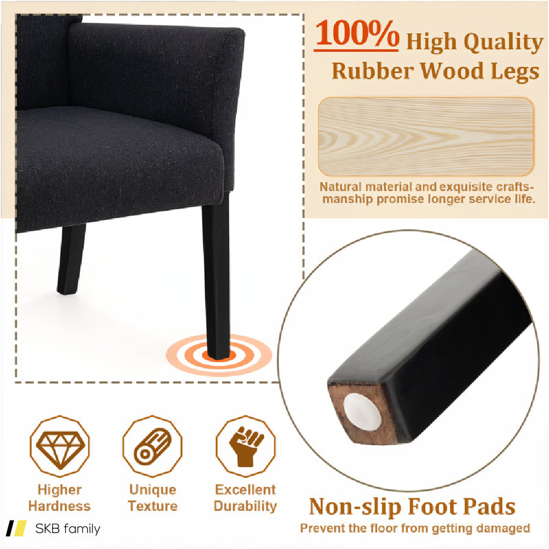 Fabric Upholstered Executive Guest Armchair With Rubber Wood Legs 240615-230190