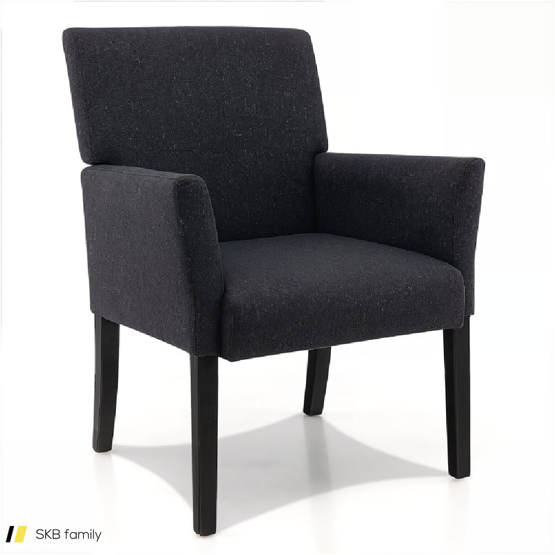 Fabric Upholstered Executive Guest Armchair With Rubber Wood Legs 240615-230190