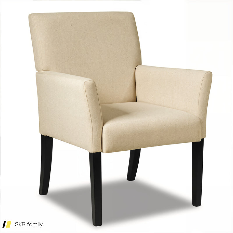 Fabric Upholstered Executive Guest Armchair With Rubber Wood Legs 240615-230190