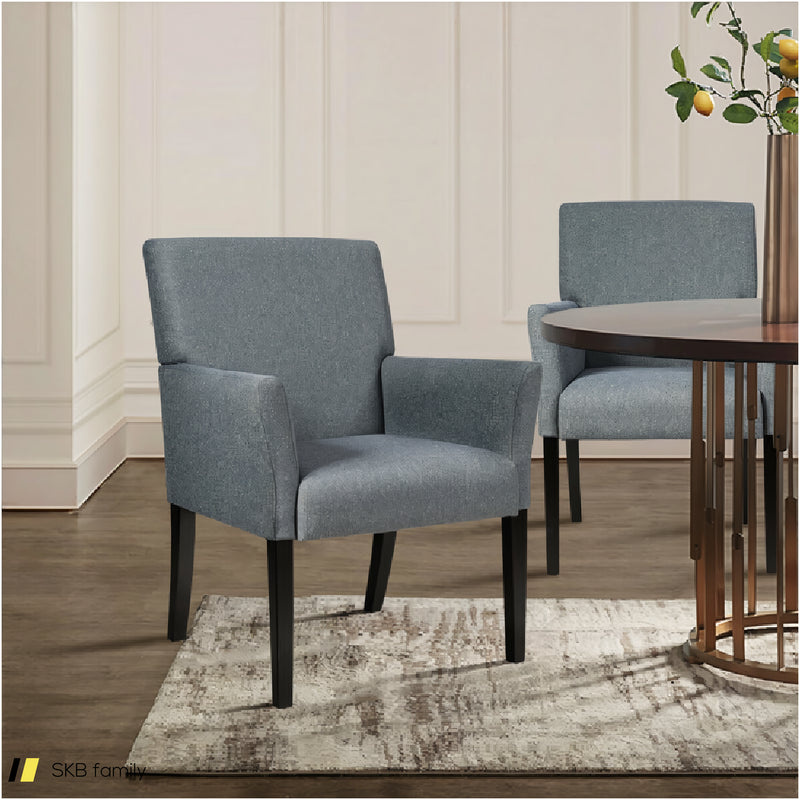 Fabric Upholstered Executive Guest Armchair With Rubber Wood Legs 240615-230190