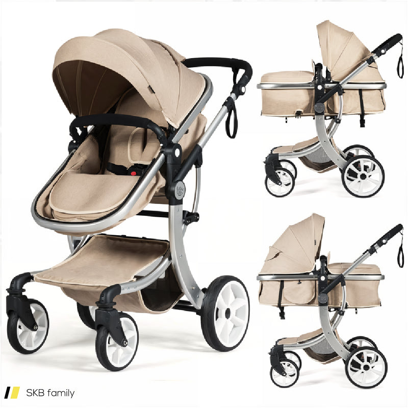 2-In-1 Foldable High Landscape Baby Stroller With Diaper Bag 240615-230195