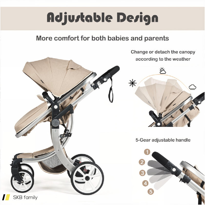 2-In-1 Foldable High Landscape Baby Stroller With Diaper Bag 240615-230195