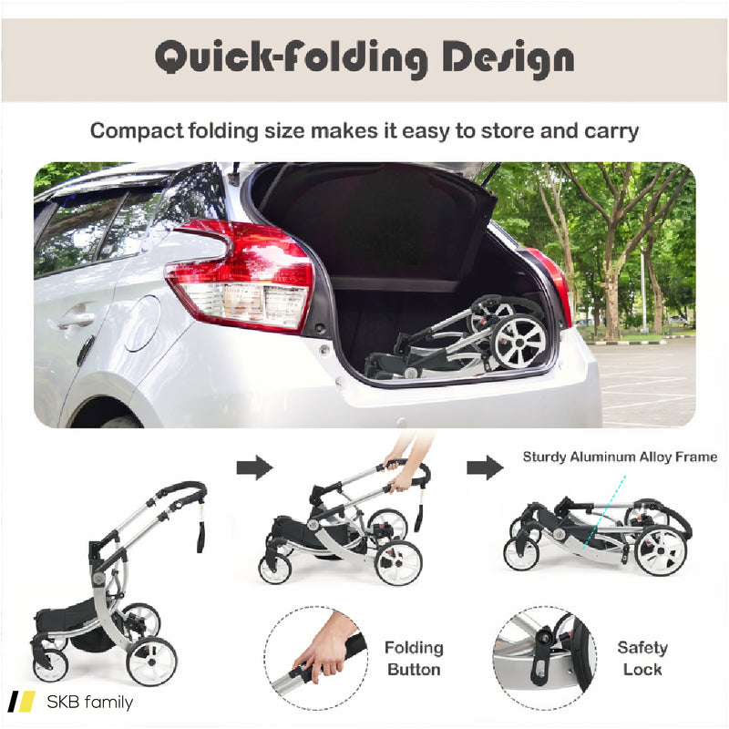 2-In-1 Foldable High Landscape Baby Stroller With Diaper Bag 240615-230195