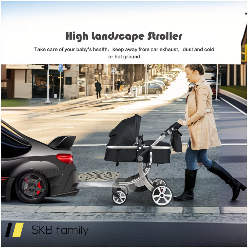 2-In-1 Foldable High Landscape Baby Stroller With Diaper Bag 240615-230195