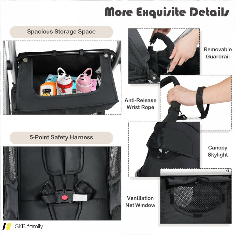 2-In-1 Foldable High Landscape Baby Stroller With Diaper Bag 240615-230195