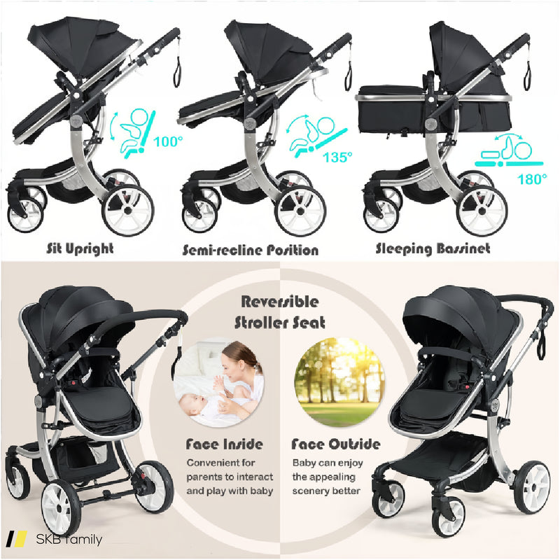 2-In-1 Foldable High Landscape Baby Stroller With Diaper Bag 240615-230195