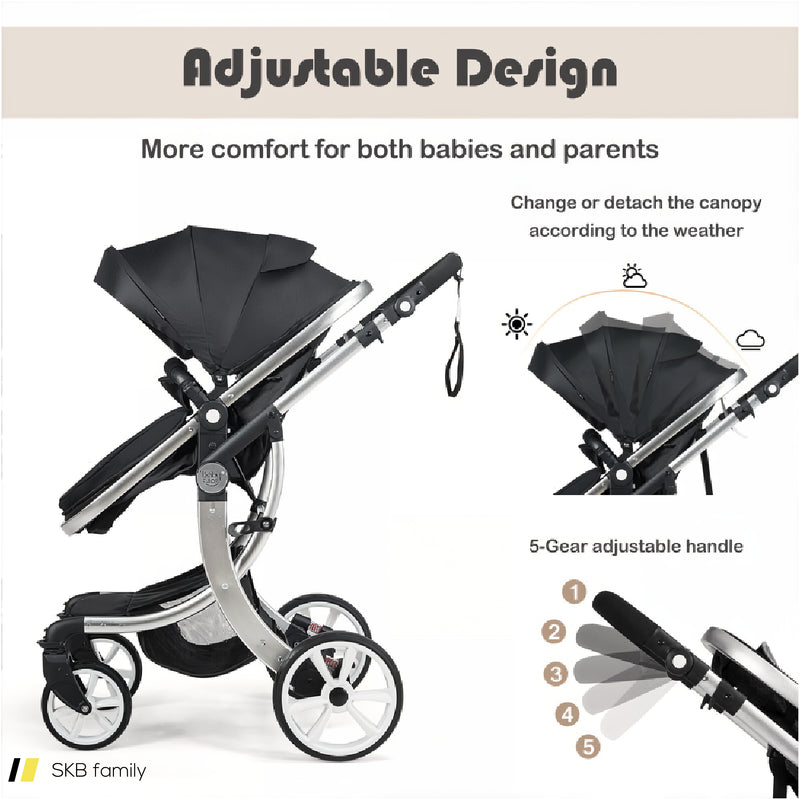 2-In-1 Foldable High Landscape Baby Stroller With Diaper Bag 240615-230195