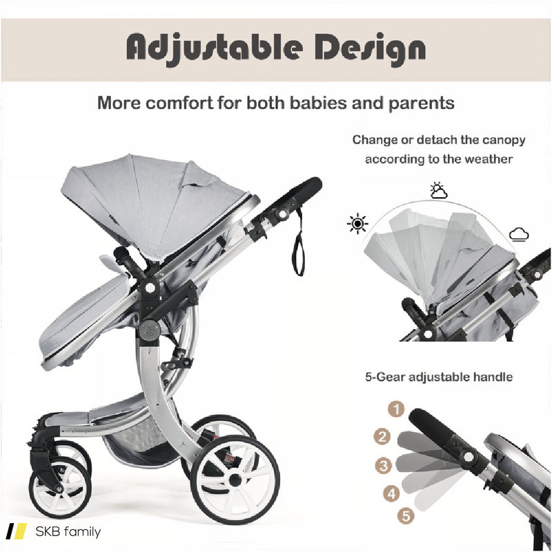 2-In-1 Foldable High Landscape Baby Stroller With Diaper Bag 240615-230195