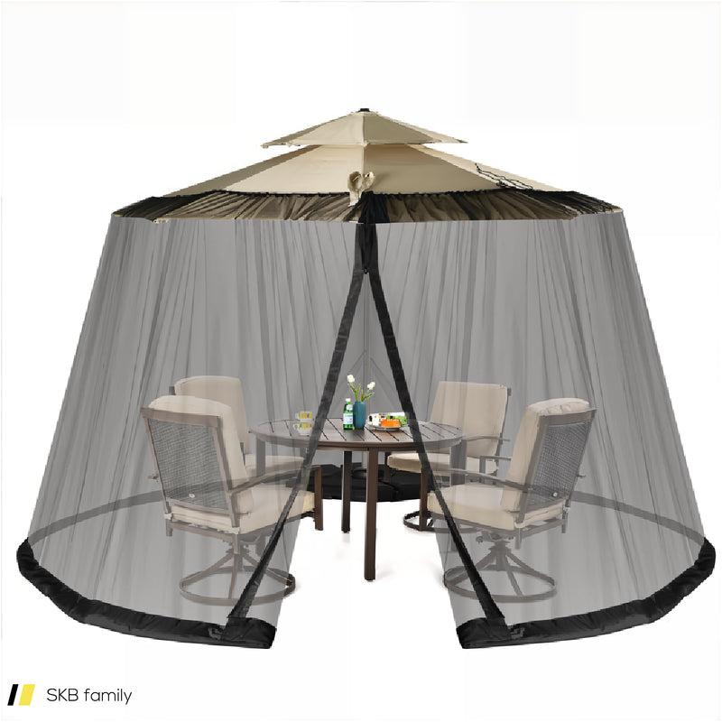 8-12 Feet Patio Umbrella Table Mesh Screen Cover Mosquito Netting 240615-230199