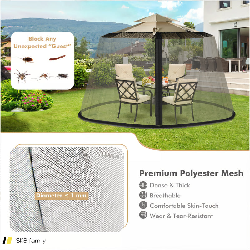 8-12 Feet Patio Umbrella Table Mesh Screen Cover Mosquito Netting 240615-230199